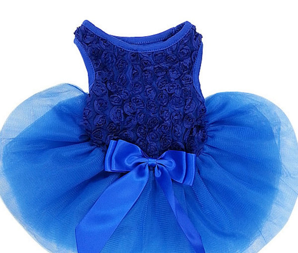 Royal Blue Rosette Rose Skirt Tutu Dress